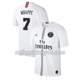 Fotbalový Dres Paris Saint-Germain Mbappe 7 Jodan Bílá Alternativní 2018/19